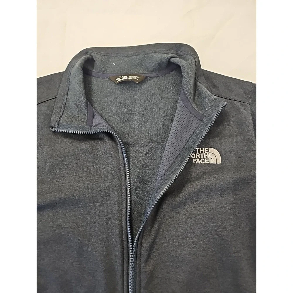 The North Face men's full-zip soft shell jacket Navy heathered fabric Medium